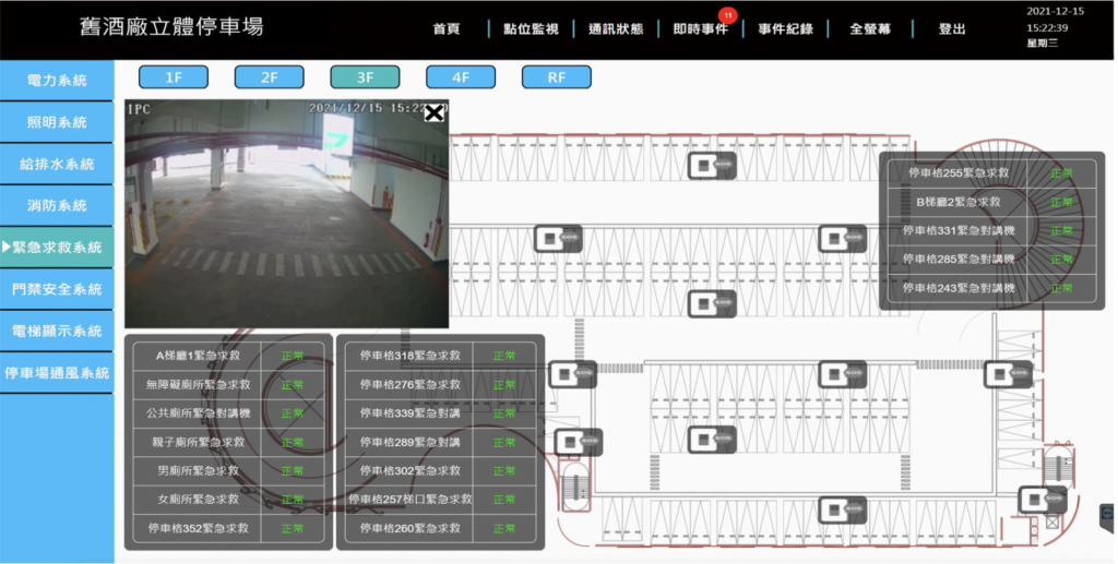 停車場大樓監控系統截圖